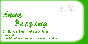 anna metzing business card